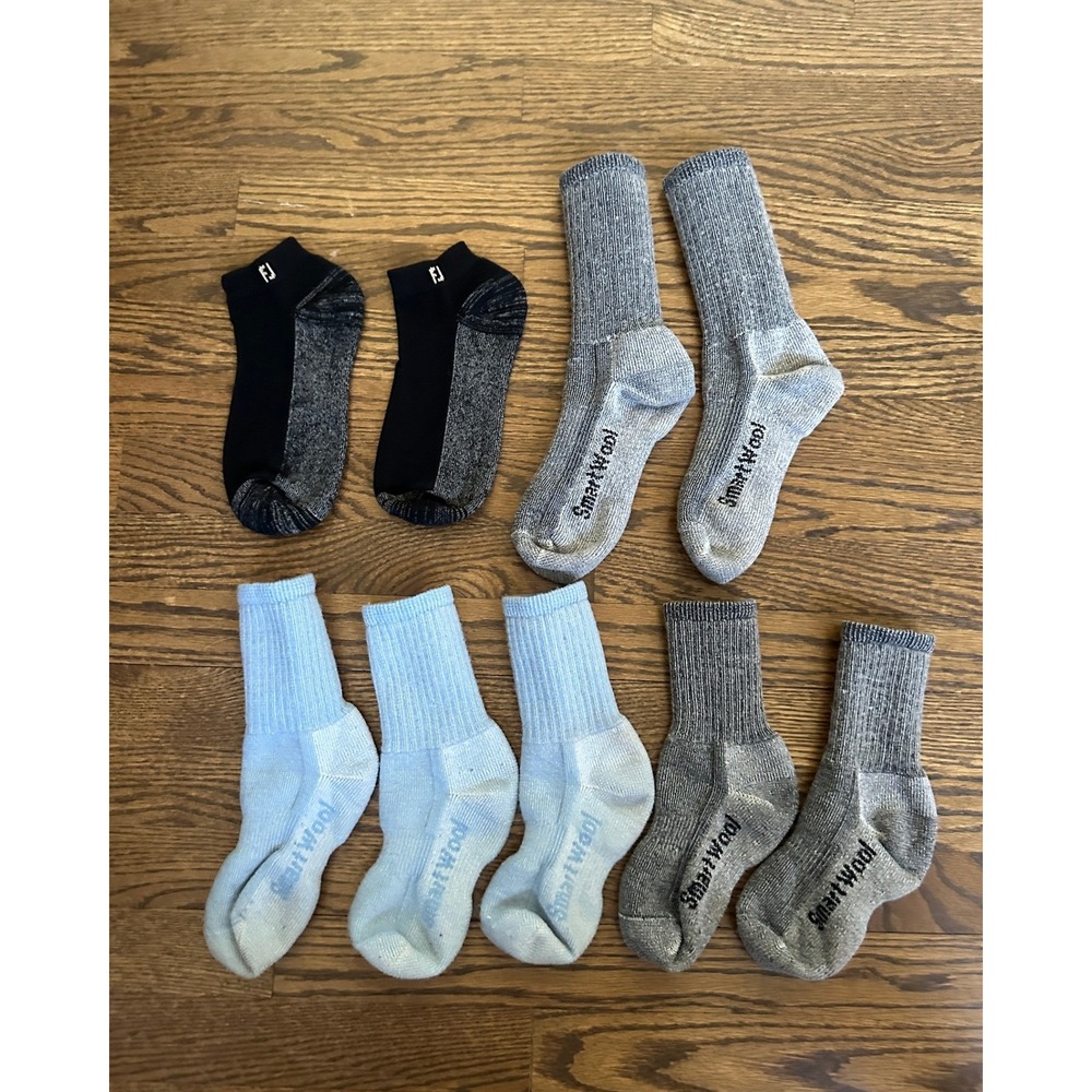 Smartwool FootJoy Socks Unisex S M Multi Crew Ankle Merino Wool Hiking Athletic